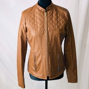 Miss Lili Leather Jacket Women's M Brown